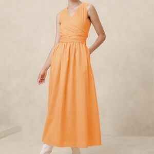 Banana Republic Voile Wrap Waist Dress Size 8